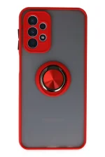 Newface Samsung Galaxy A23 4G Kılıf Montreal Yüzüklü Silikon Kapak - Kırmızı