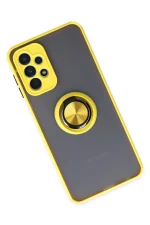 Newface Samsung Galaxy A23 4G Kılıf Montreal Yüzüklü Silikon Kapak - Sarı - Görsel 2