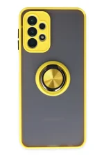 Newface Samsung Galaxy A23 4G Kılıf Montreal Yüzüklü Silikon Kapak - Sarı