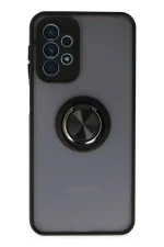 Newface Samsung Galaxy A23 4G Kılıf Montreal Yüzüklü Silikon Kapak - Siyah