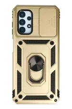 Newface Samsung Galaxy A23 4G Kılıf Pars Lens Yüzüklü Silikon - Gold