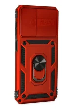 Newface Samsung Galaxy A23 4G Kılıf Pars Lens Yüzüklü Silikon - Kırmızı - Görsel 2