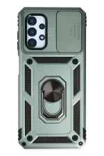 Newface Samsung Galaxy A23 4G Kılıf Pars Lens Yüzüklü Silikon - Yeşil