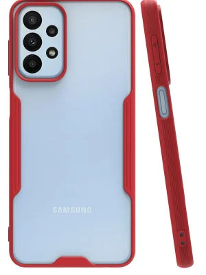 Newface Samsung Galaxy A23 4G Kılıf Platin Silikon - Kırmızı