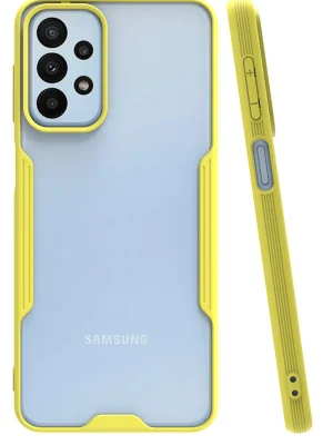 Newface Samsung Galaxy A23 4G Kılıf Platin Silikon - Sarı