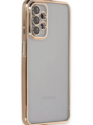 Newface Samsung Galaxy A23 4G Kılıf Razer Lensli Silikon - Gold