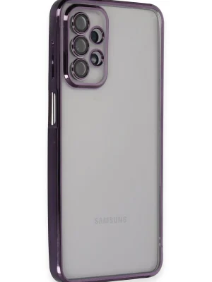 Newface Samsung Galaxy A23 4G Kılıf Razer Lensli Silikon - Mor