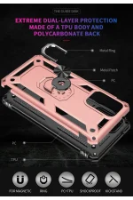 Newface Samsung Galaxy A23 4G Kılıf Sofya Yüzüklü Silikon Kapak - Rose - Görsel 6