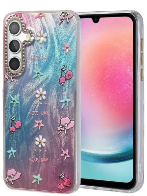 Newface Samsung Galaxy A24 4G Kılıf Blade Aynalı Desenli Kapak - Desen 4