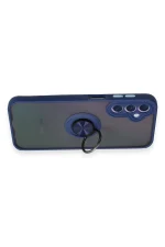 Newface Samsung Galaxy A24 4G Kılıf Montreal Yüzüklü Silikon Kapak - Lacivert - Görsel 3