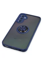 Newface Samsung Galaxy A24 4G Kılıf Montreal Yüzüklü Silikon Kapak - Lacivert - Görsel 5