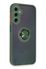 Newface Samsung Galaxy A24 4G Kılıf Montreal Yüzüklü Silikon Kapak - Yeşil - Görsel 2