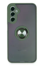 Newface Samsung Galaxy A24 4G Kılıf Montreal Yüzüklü Silikon Kapak - Yeşil