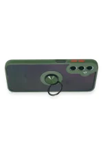 Newface Samsung Galaxy A24 4G Kılıf Montreal Yüzüklü Silikon Kapak - Yeşil - Görsel 3