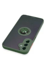 Newface Samsung Galaxy A24 4G Kılıf Montreal Yüzüklü Silikon Kapak - Yeşil - Görsel 4