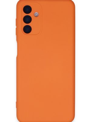 Newface Samsung Galaxy A24 4G Kılıf Nano içi Kadife  Silikon - Turuncu