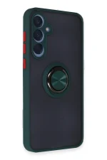 Newface Samsung Galaxy A25 5G Kılıf Montreal Yüzüklü Silikon Kapak - Yeşil - Görsel 2