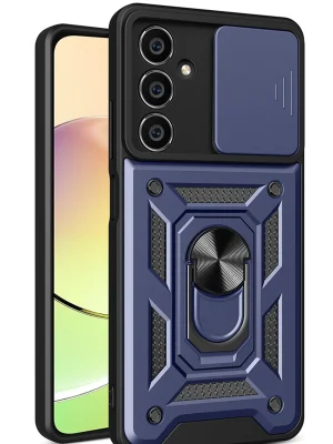 Newface Samsung Galaxy A25 5G Kılıf Pars Lens Yüzüklü Silikon - Lacivert