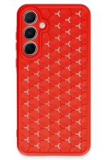 Newface Samsung Galaxy A25 5G Kılıf Petek Silikon Kapak - Kırmızı