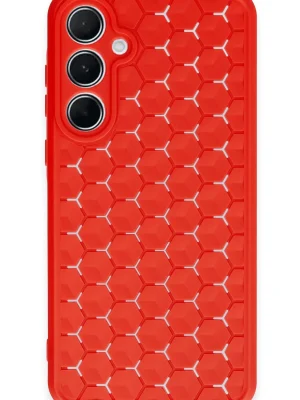 Newface Samsung Galaxy A25 5G Kılıf Petek Silikon Kapak - Kırmızı