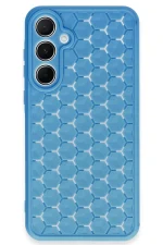 Newface Samsung Galaxy A25 5G Kılıf Petek Silikon Kapak - Mavi