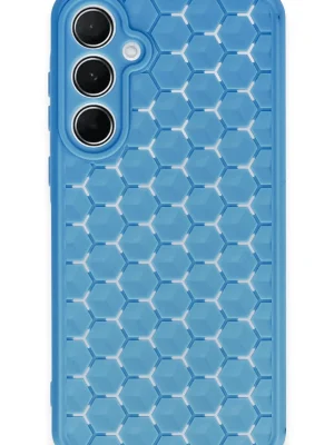 Newface Samsung Galaxy A25 5G Kılıf Petek Silikon Kapak - Mavi