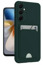 Newface Samsung Galaxy A26 Kılıf Kelvin Kartvizitli Silikon - Koyu Yeşil