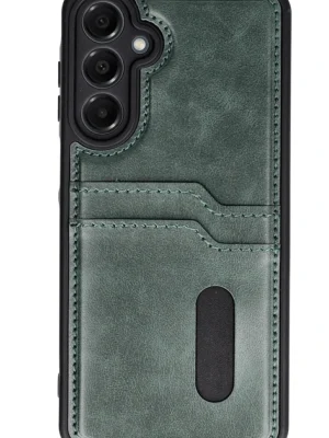 Newface Samsung Galaxy A26 Kılıf Sara Kartvizitli Deri Kılıf - Koyu Yeşil