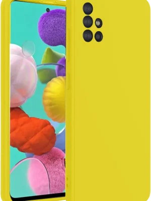 Newface Samsung Galaxy A31 Kılıf Nano içi Kadife Silikon - Sarı