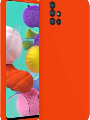 Newface Samsung Galaxy A31 Kılıf Nano içi Kadife Silikon - Turuncu