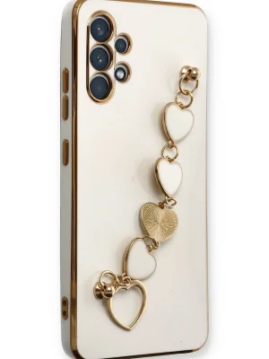 Newface Samsung Galaxy A32 Kılıf Esila Silikon - Beyaz