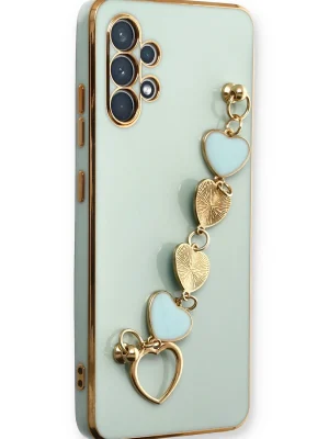 Newface Samsung Galaxy A32 Kılıf Esila Silikon - Su Yeşili