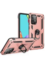 Newface Samsung Galaxy A32 Kılıf Sofya Yüzüklü Silikon Kapak - Rose - Görsel 2
