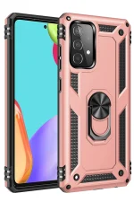 Newface Samsung Galaxy A32 Kılıf Sofya Yüzüklü Silikon Kapak - Rose