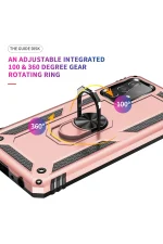 Newface Samsung Galaxy A32 Kılıf Sofya Yüzüklü Silikon Kapak - Rose - Görsel 5