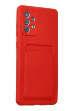 Newface Samsung Galaxy A33 5G Kılıf Kelvin Kartvizitli Silikon - Kırmızı - Görsel 2