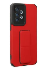 Newface Samsung Galaxy A33 5G Kılıf Mega Standlı Silikon - Kırmızı - Görsel 2