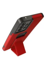 Newface Samsung Galaxy A33 5G Kılıf Mega Standlı Silikon - Kırmızı - Görsel 3