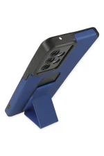 Newface Samsung Galaxy A33 5G Kılıf Mega Standlı Silikon - Mavi - Görsel 3