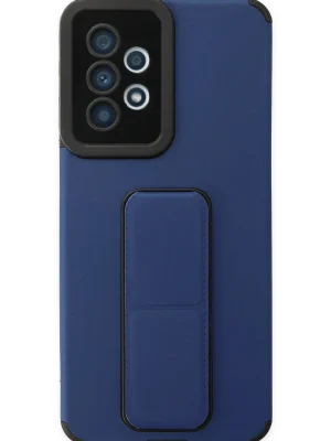 Newface Samsung Galaxy A33 5G Kılıf Mega Standlı Silikon - Mavi