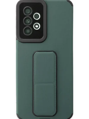 Newface Samsung Galaxy A33 5G Kılıf Mega Standlı Silikon - Yeşil