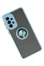 Newface Samsung Galaxy A33 5G Kılıf Montreal Yüzüklü Silikon Kapak - Buz Mavi - Görsel 2