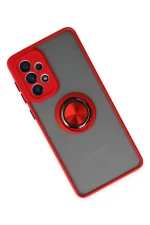 Newface Samsung Galaxy A33 5G Kılıf Montreal Yüzüklü Silikon Kapak - Kırmızı - Görsel 2