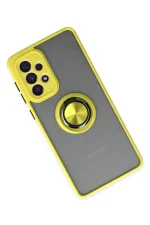 Newface Samsung Galaxy A33 5G Kılıf Montreal Yüzüklü Silikon Kapak - Sarı - Görsel 2