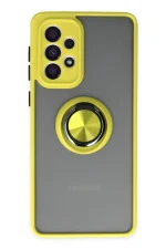 Newface Samsung Galaxy A33 5G Kılıf Montreal Yüzüklü Silikon Kapak - Sarı