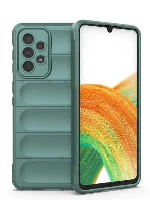 Newface Samsung Galaxy A33 5G Kılıf Optimum Silikon - Koyu Yeşil