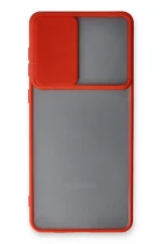 Newface Samsung Galaxy A33 5G Kılıf Palm Buzlu Kamera Sürgülü Silikon - Kırmızı - Görsel 2