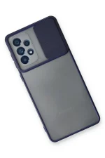 Newface Samsung Galaxy A33 5G Kılıf Palm Buzlu Kamera Sürgülü Silikon - Lacivert - Görsel 3