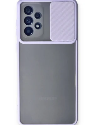 Newface Samsung Galaxy A33 5G Kılıf Palm Buzlu Kamera Sürgülü Silikon - Lila