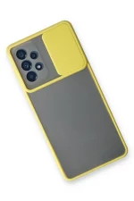 Newface Samsung Galaxy A33 5G Kılıf Palm Buzlu Kamera Sürgülü Silikon - Sarı - Görsel 3